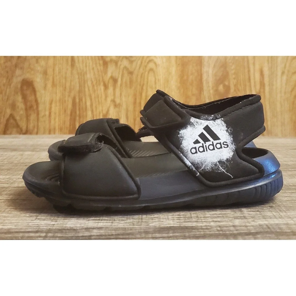 Adidas Altaswim Adjustable Strap Sandals‎ Toddler Size 5K Black